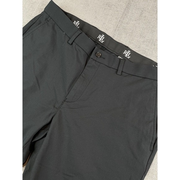 Lauren Ralph Lauren Black Label Dress Pants Mens Black Stretch Slacks - Sz 34x30 - Picture 1 of 9